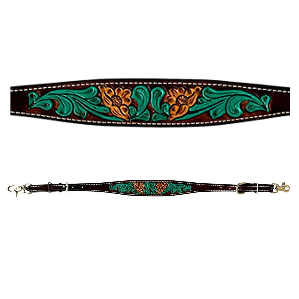 Bar H Equine American Leather Horse Saddle Tack One Ear Headstall | Breast Collar | Browband Headstall | Wither Strap | Tack Set for Horses Jora Autumn Collection