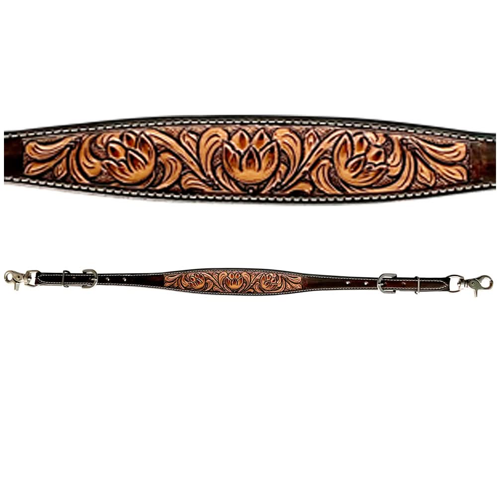 Bar H Equine American Leather Horse Saddle Tack One Ear Headstall | Breast Collar | Browband Headstall | Wither Strap | Tack Set for Horses BER113
