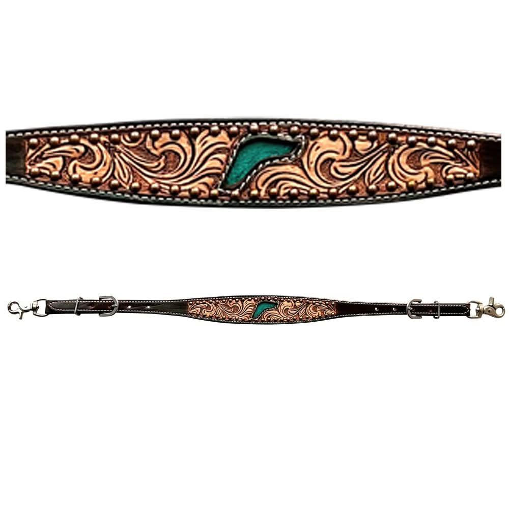 Bar H Equine American Leather Horse Saddle Tack One Ear Headstall | Breast Collar | Browband Headstall | Wither Strap | Tack Set for Horses BER114
