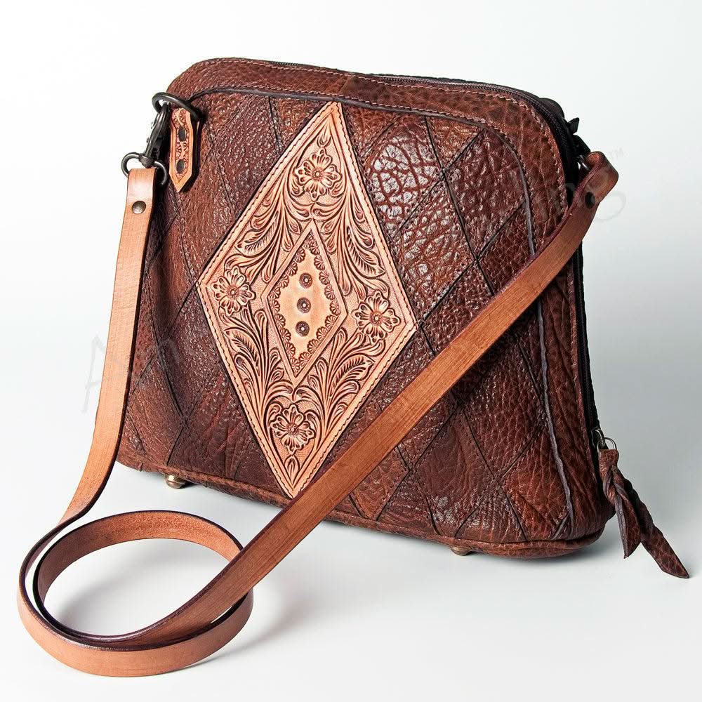 American Darling ADBGZ518 Crossbody Hand Tooled Genuine Leather Women Bag Western Handbag Purse