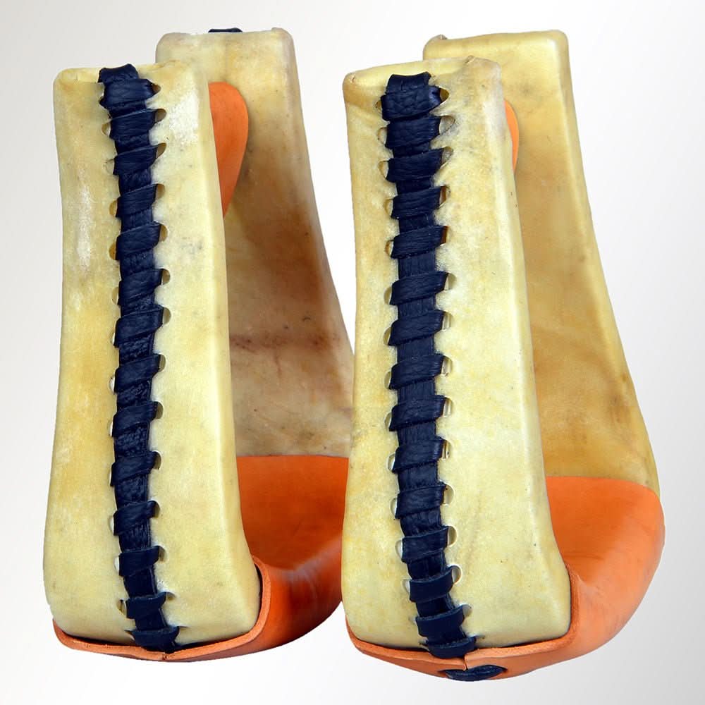 Horse Western Saddle Stirrup Rawhide Leather Stirrups Pair Hilason