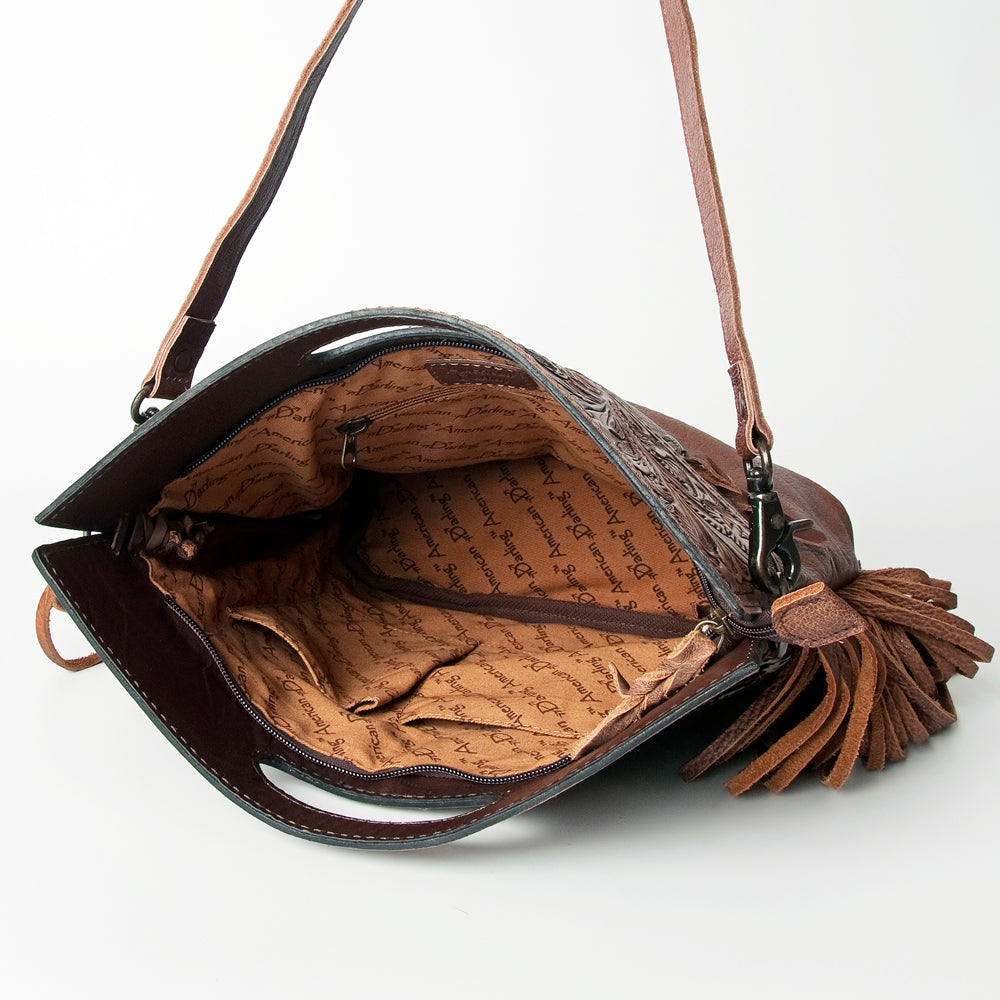 American Darling Clutch Hand Tooled Saddle Blanket Fabric Genuine Leather Western Women Bag Handbag Purse | Purses for Cute