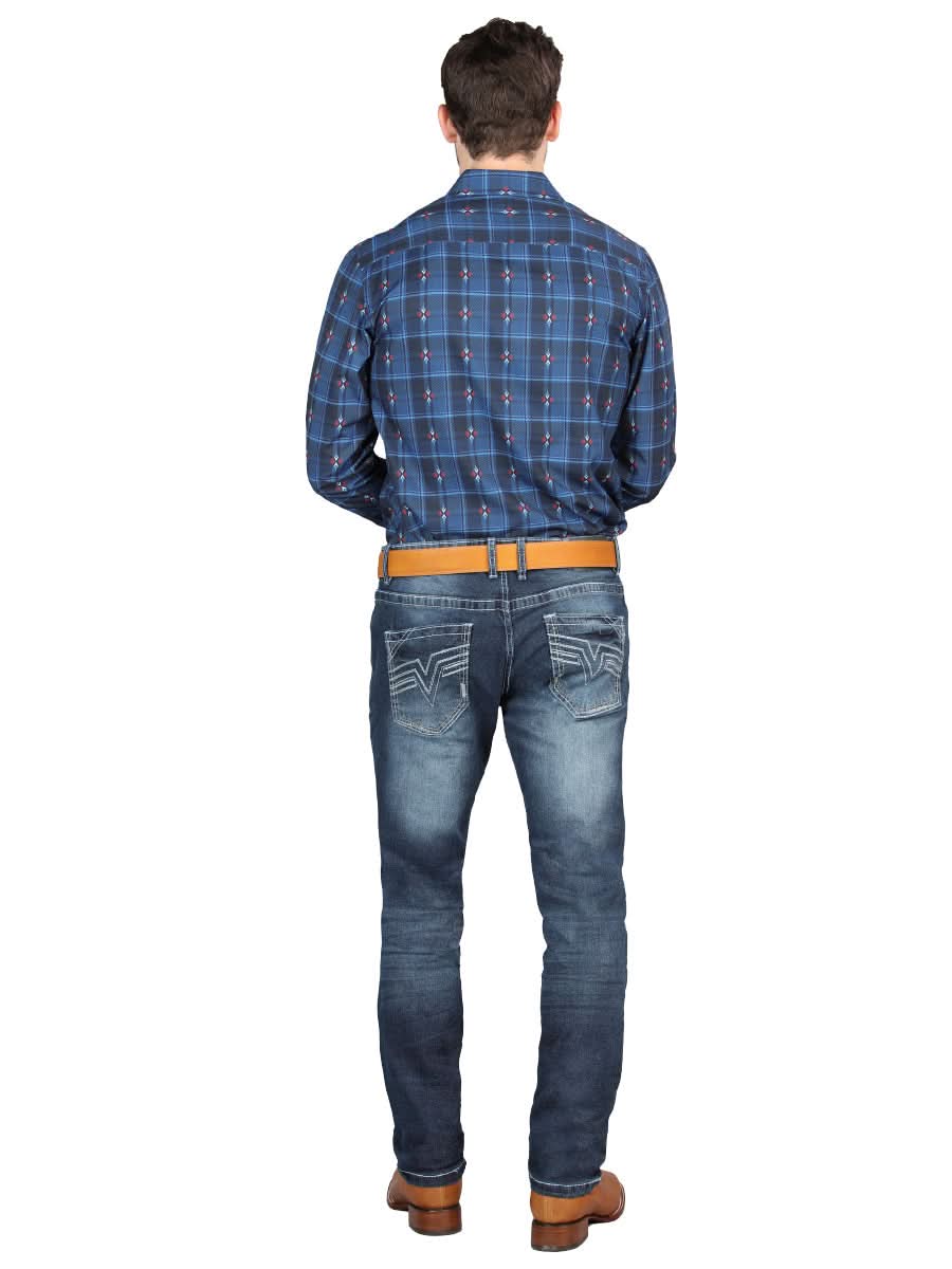 El Norteño Medium Blue Skinny Stretch Pants 126631