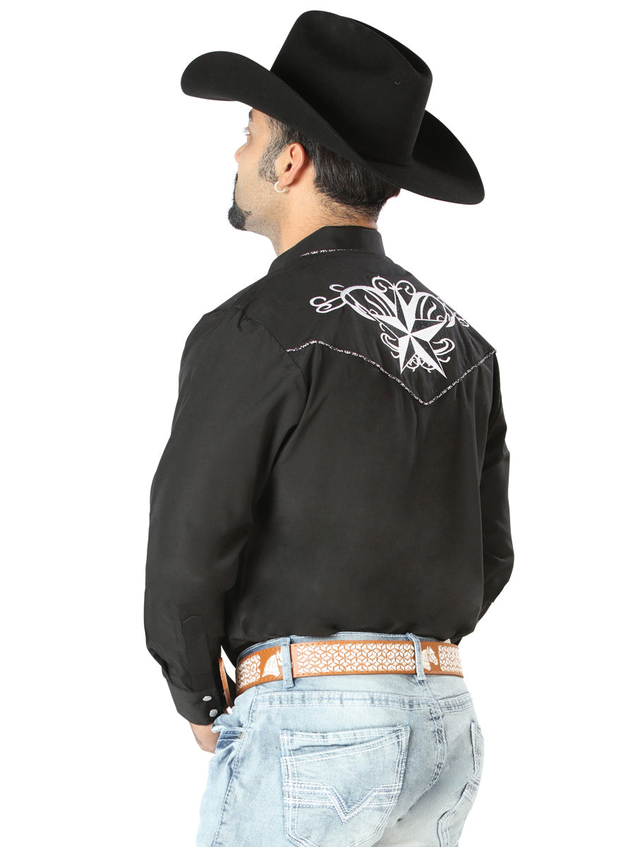 El General Embroidery Western Shirt Black/White 126682