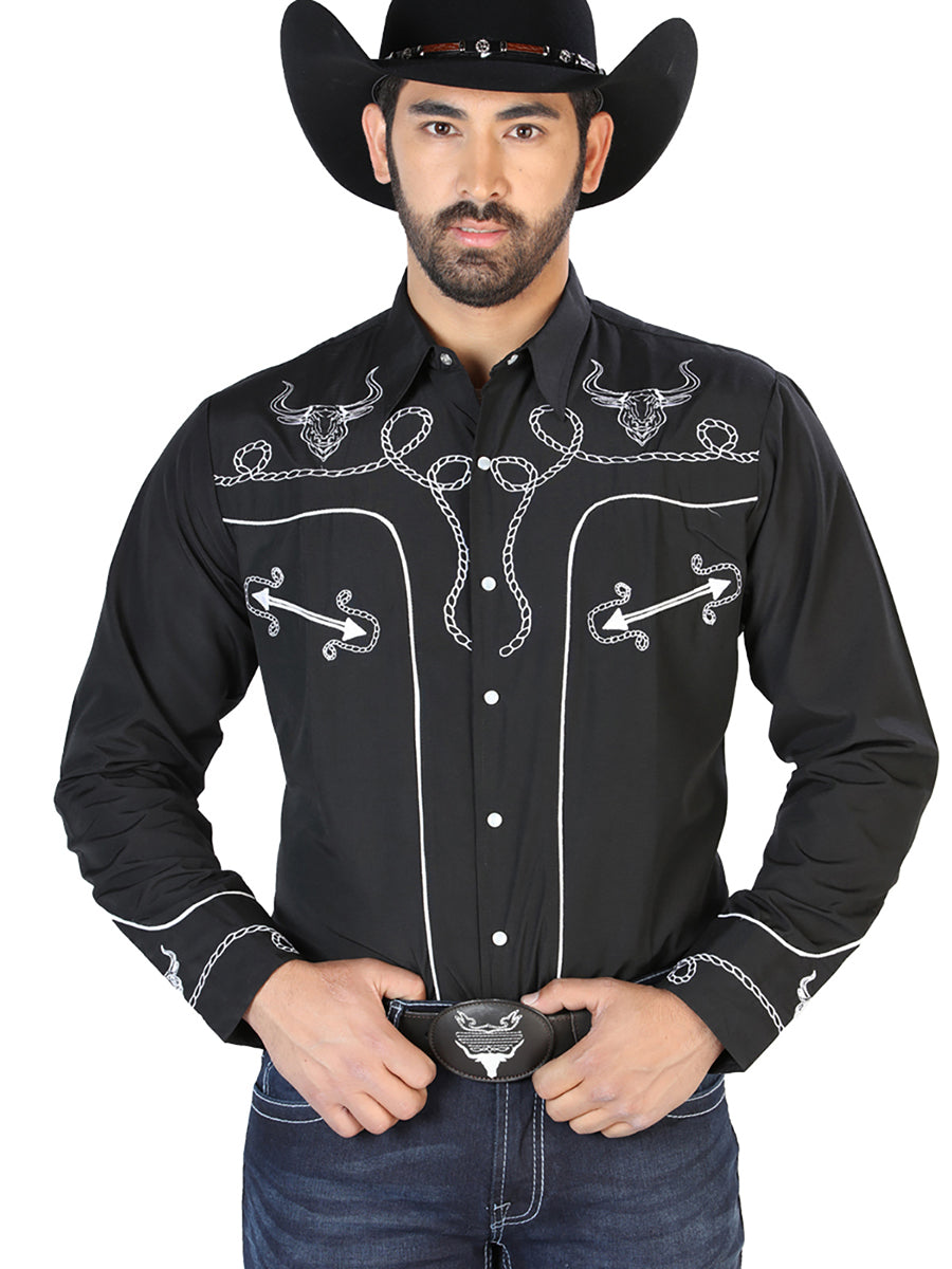 El Señor de los Cielos Embroidery Shirt Black/White 126711
