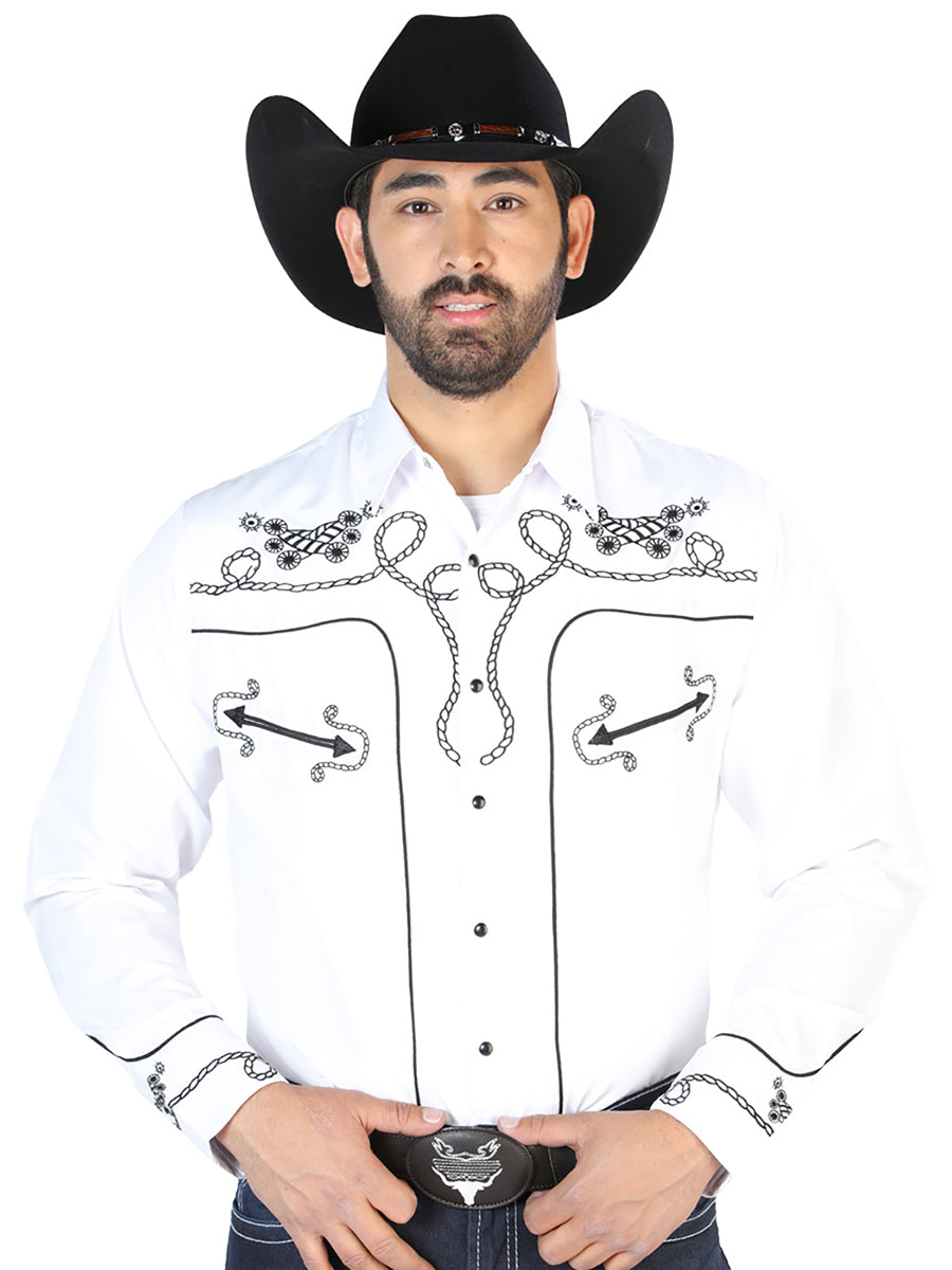 El Señor de los Cielos Embroidery Shirt Whie/Black 126718