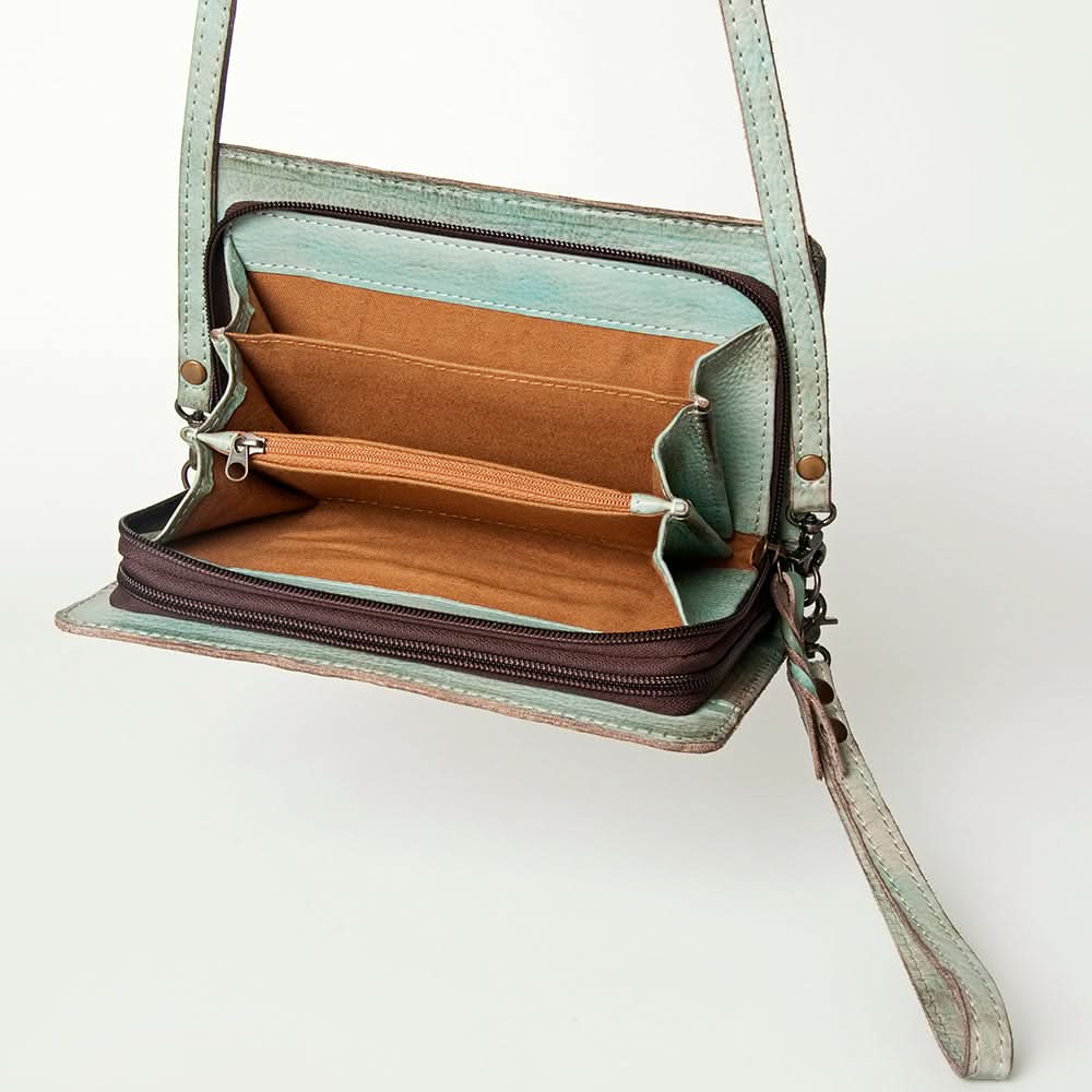 Never Mind Nmbg106 Wallet Vintage Handmade Genuine Cowhide Leather Women Bag Western Handbag Purse