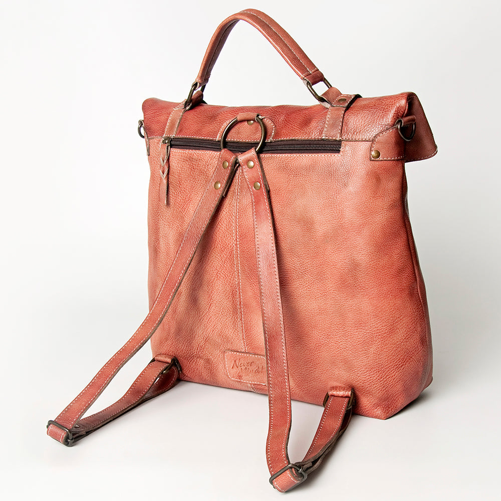 Never Mind Nmbg109E Backpack Vintage Handmade Genuine Cowhide Leather Women Bag Western Handbag Purse