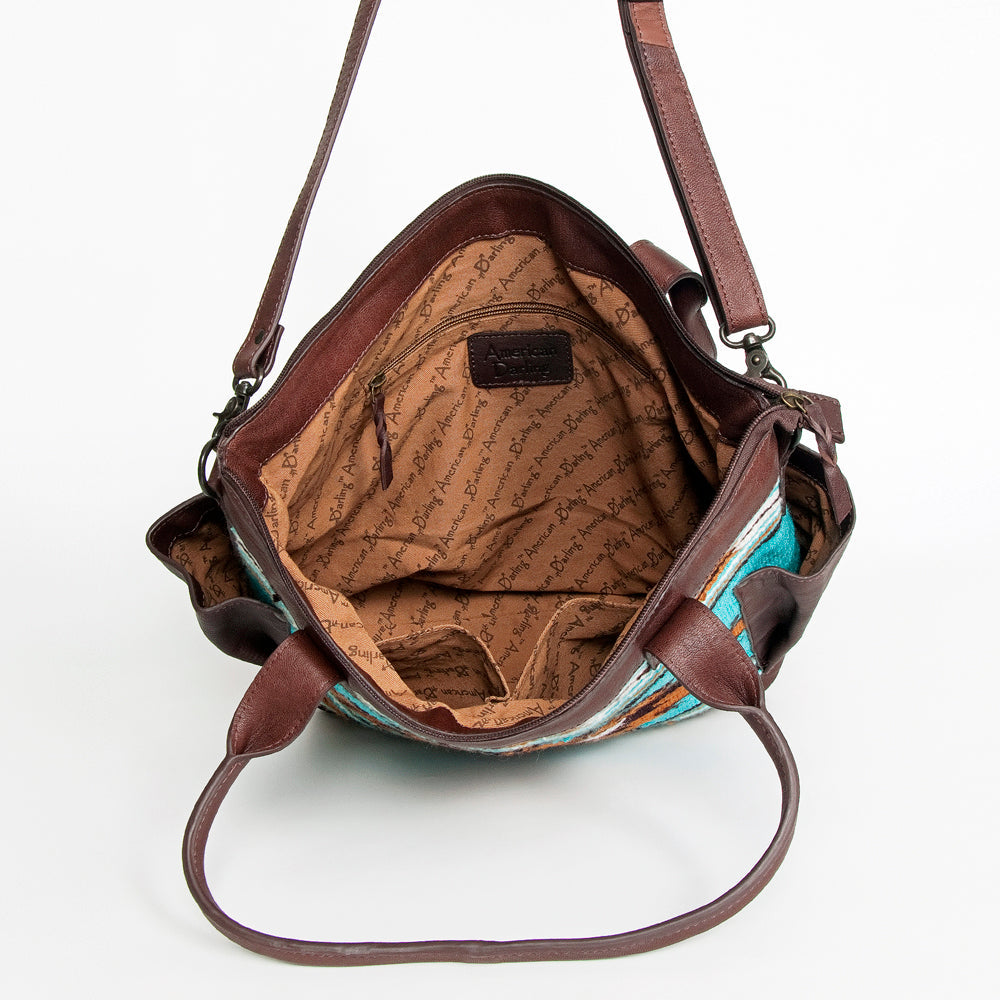 American Darling TOTE Upcycled Wool Genuine Leather women bag western handbag purse