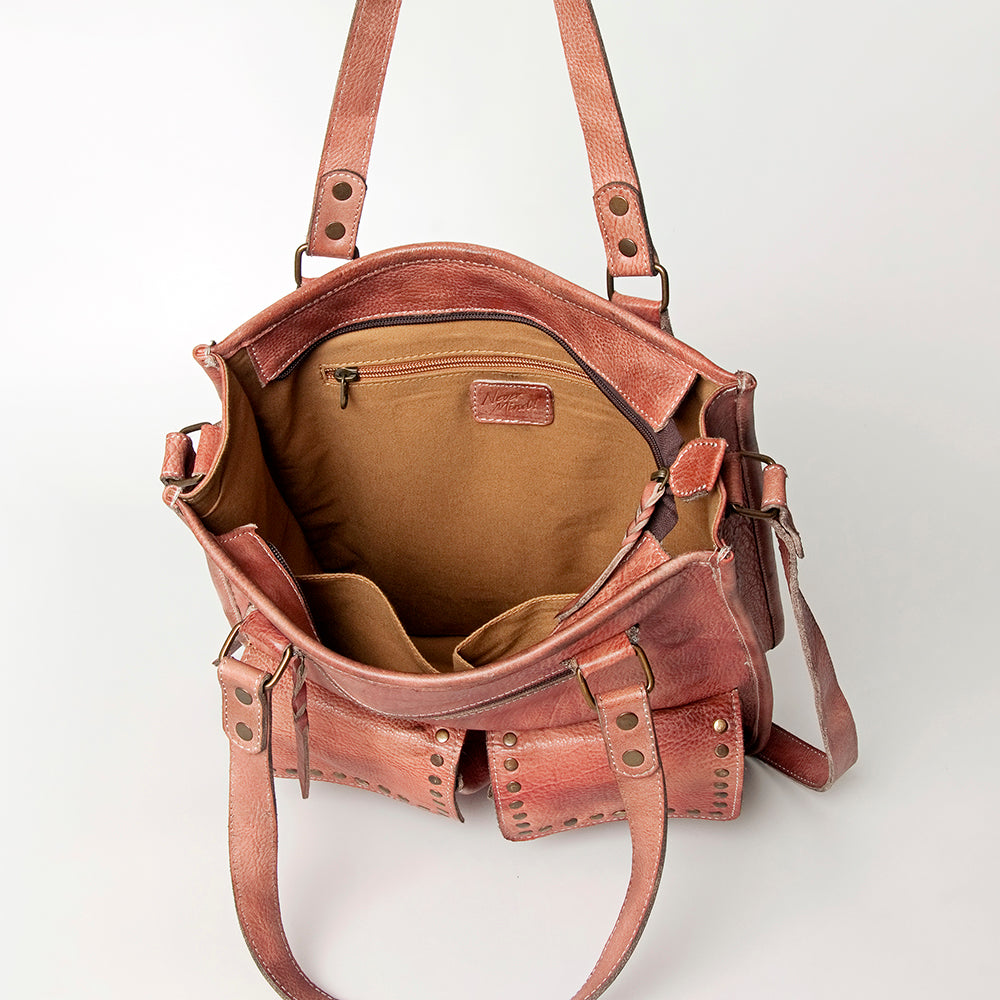 Never Mind Nmbg111E Tote Vintage Handmade Genuine Cowhide Leather Women Bag Western Handbag Purse