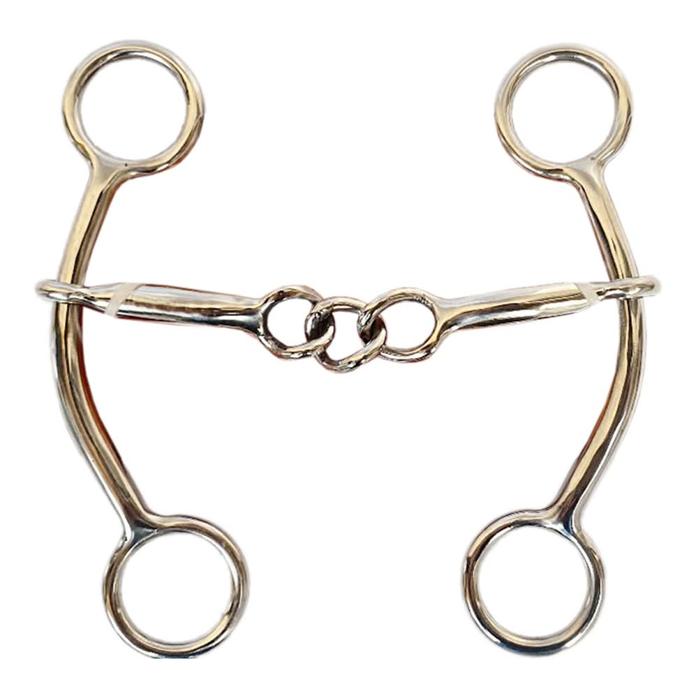 Bar H Equine Horse Goosetree Twisted Wire Middle 5 In Mouthpiece Curb Bit Stainless Steel