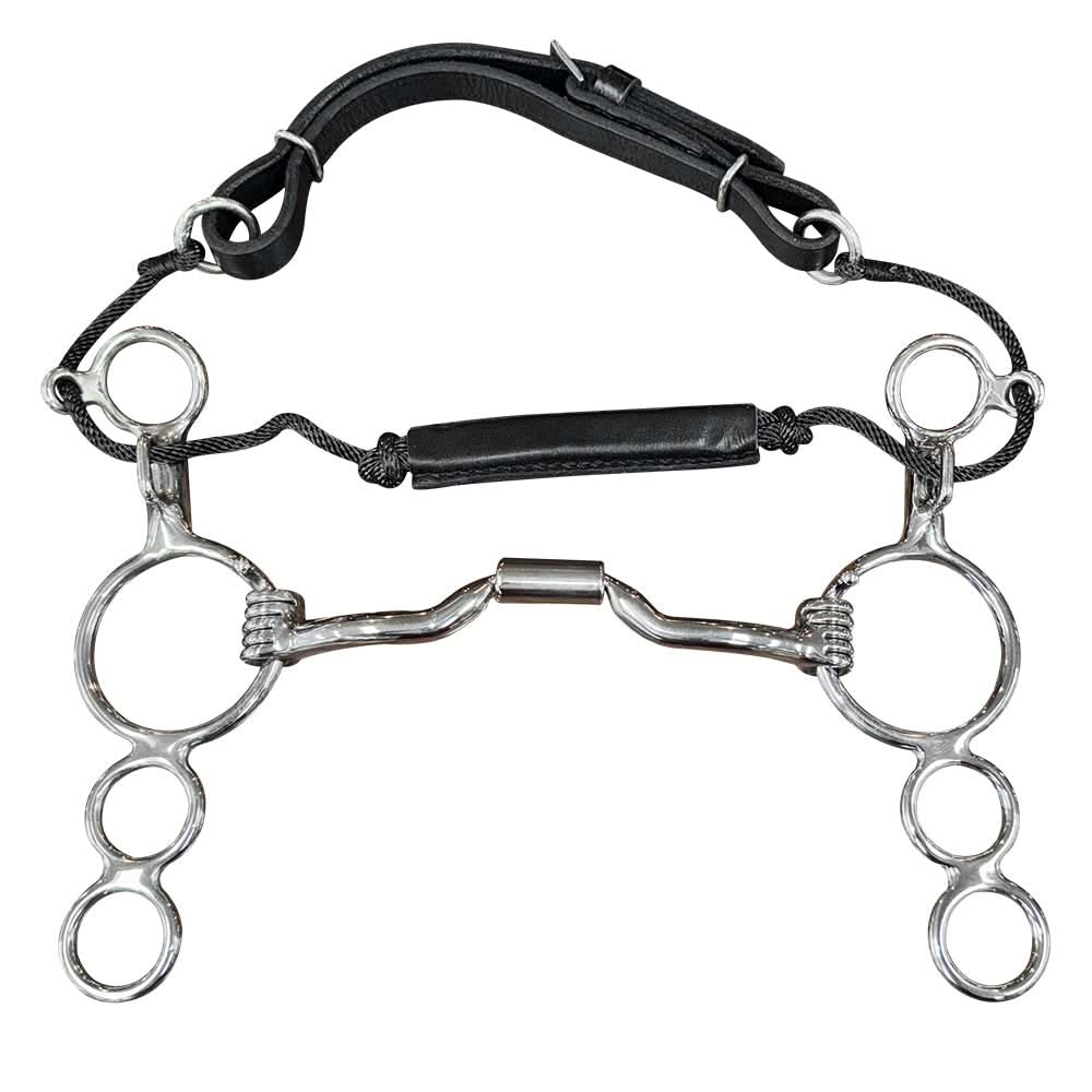 BAR H EQUINE Western Horse Gag Bit Mouthpiece 5.5 Inch Solid Stainless Metal