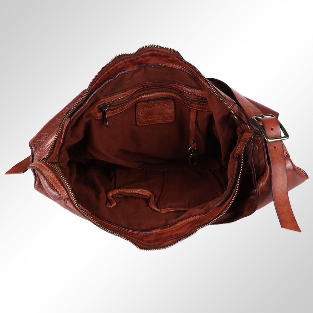 Spaghetti Western Swc125Cg Tote Vintage Handmade Drum Dyed Genuine European Cowhide Leather Women Bag Western Handbag Purse