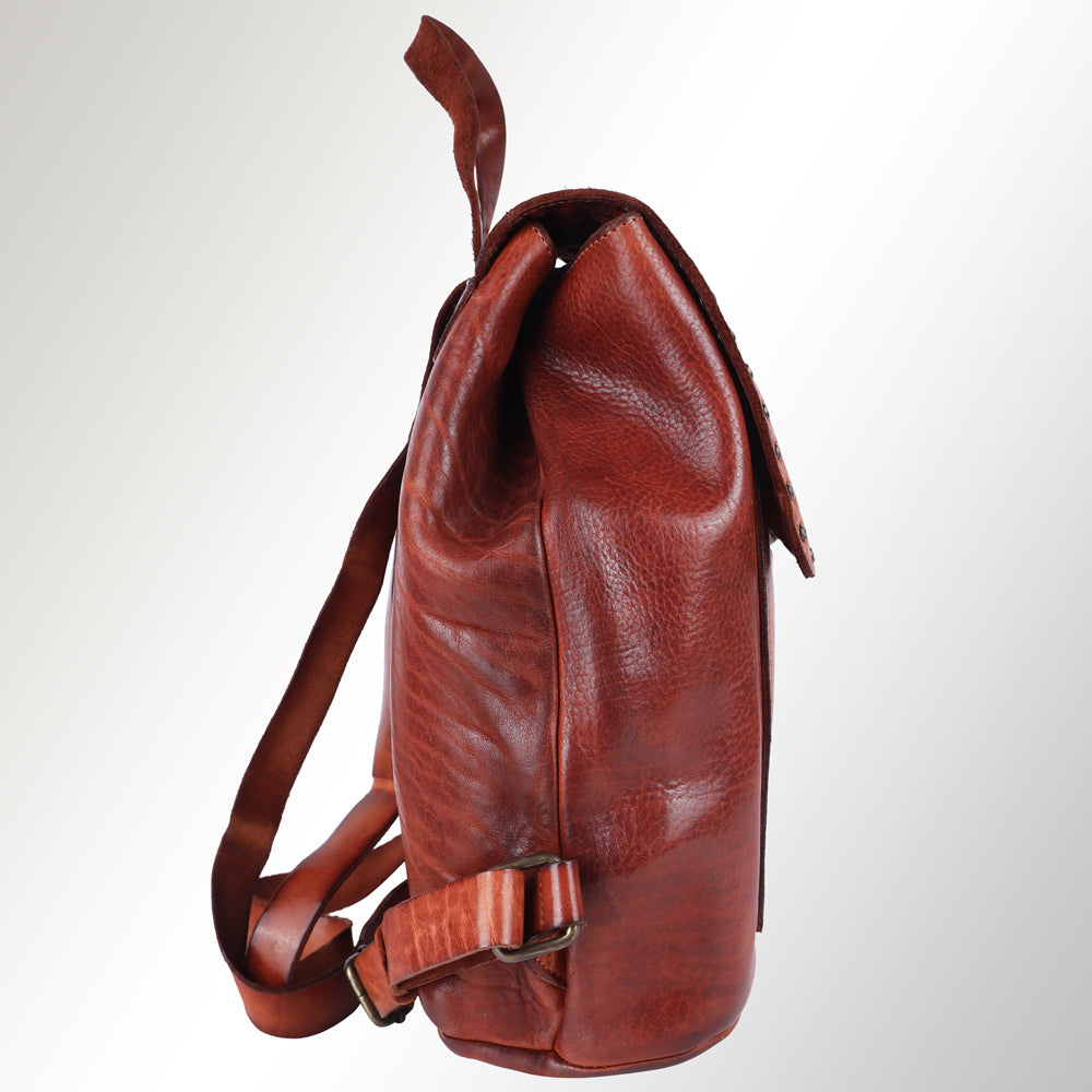 Spaghetti Western Swc145Acg Backpack Vintage Handmade Drum Dyed Genuine European Cowhide Leather Women Bag Western Handbag Purse