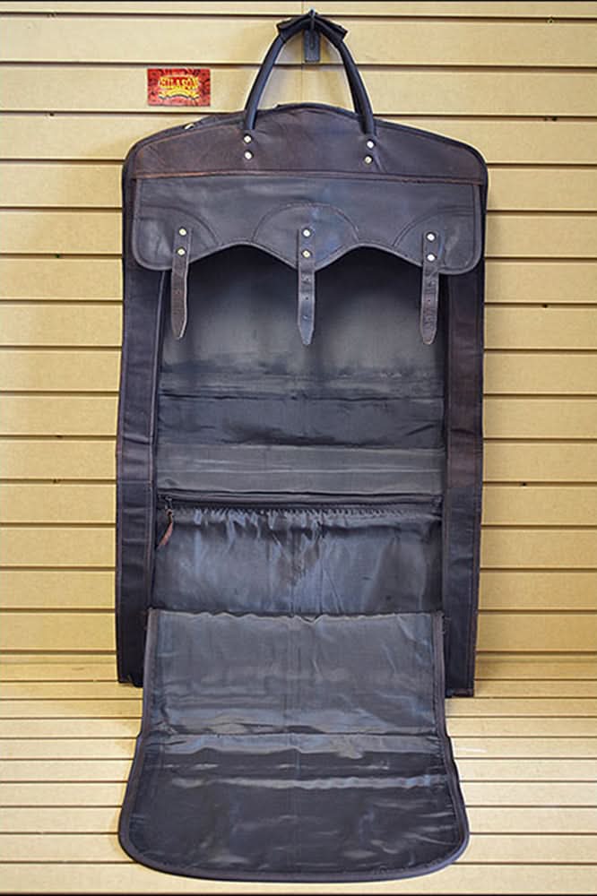 23“W x 20“H x 7“D Garment Bag  Leather Regular Size