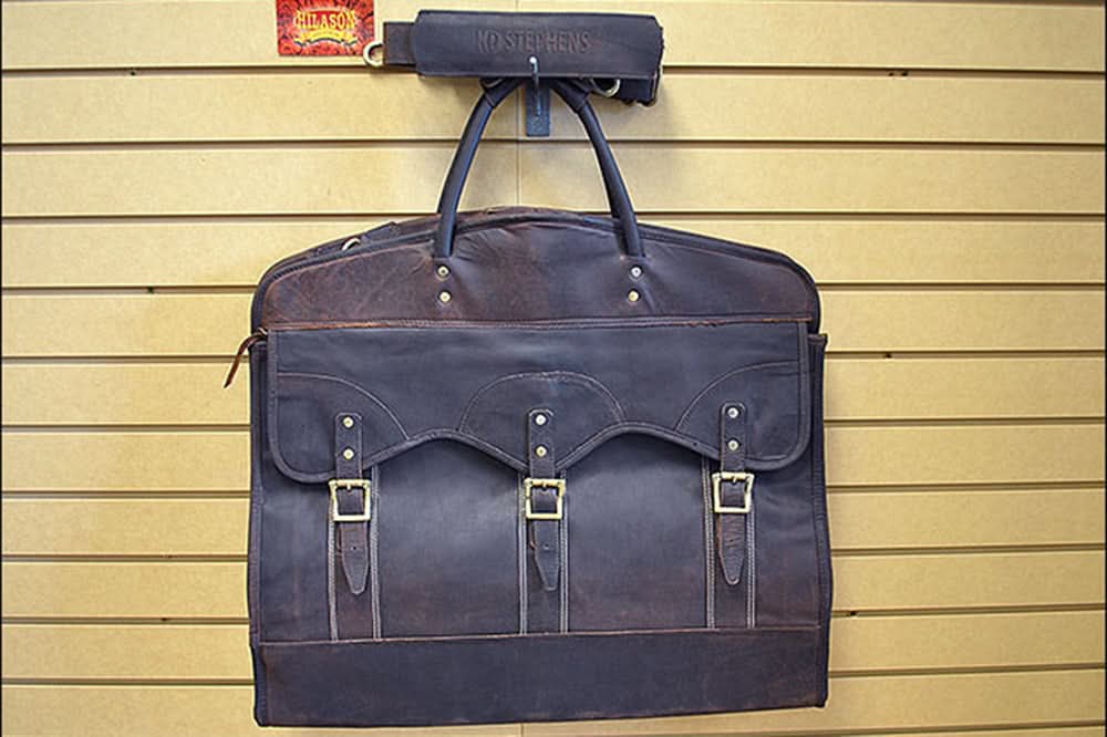 23“W x 20“H x 7“D Garment Bag  Leather Regular Size