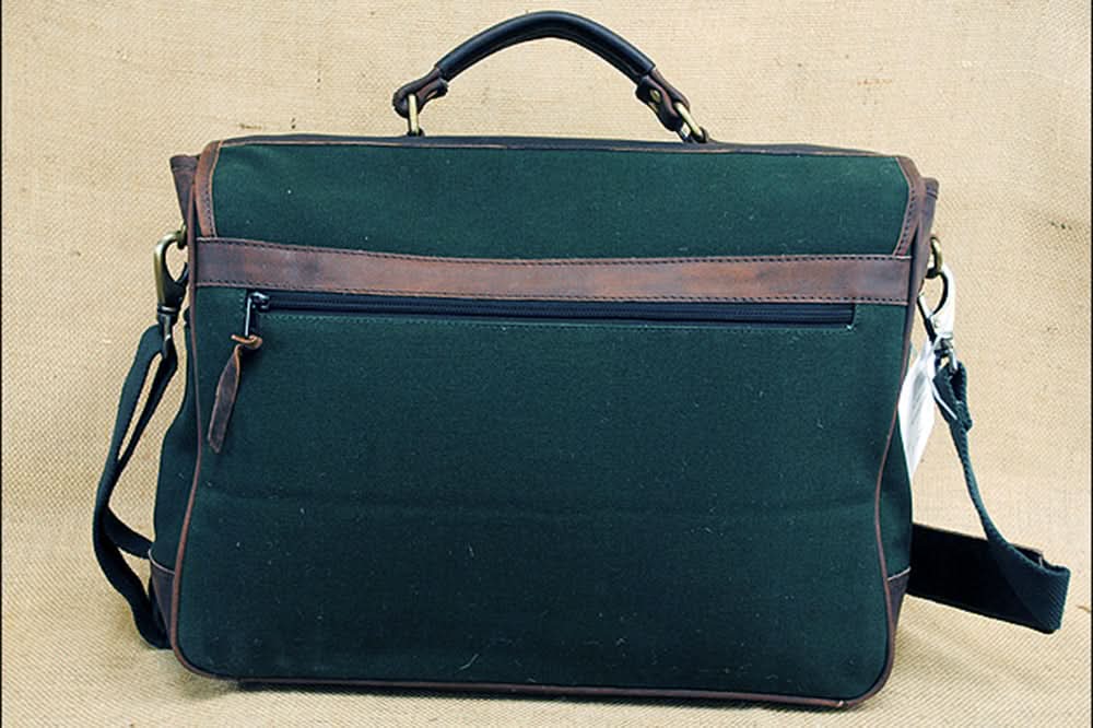 Laptop Organizer Multipocket Messenger Bag Leather Canvas