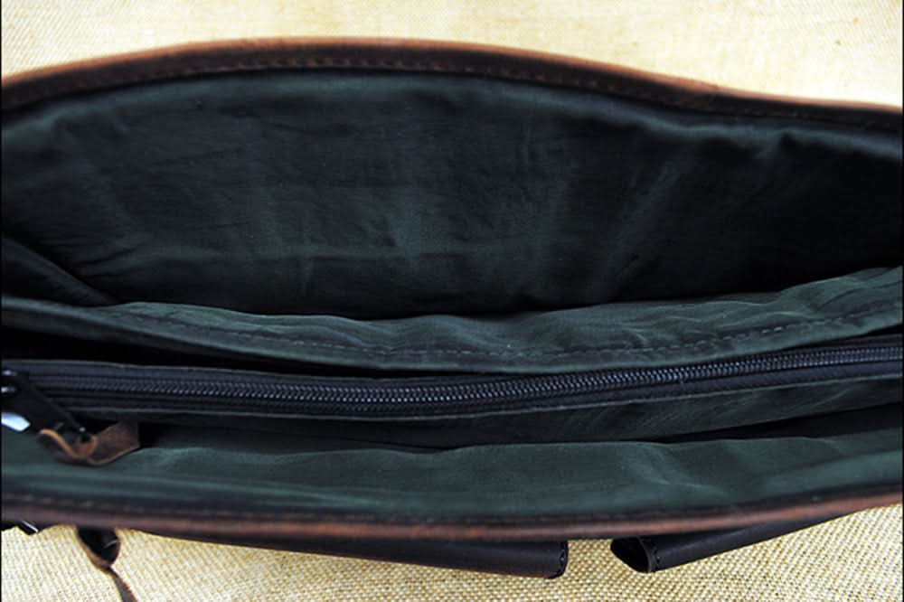 Laptop Organizer Multipocket Messenger Bag Leather Canvas