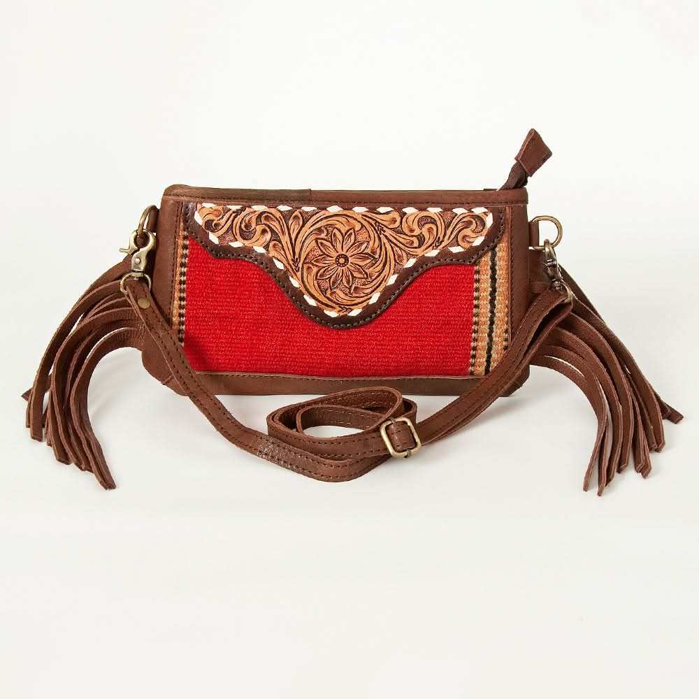 American Darling Small Crossbody Hand Tooled Saddle Blanket Genuine Leather women bag western handbag purse