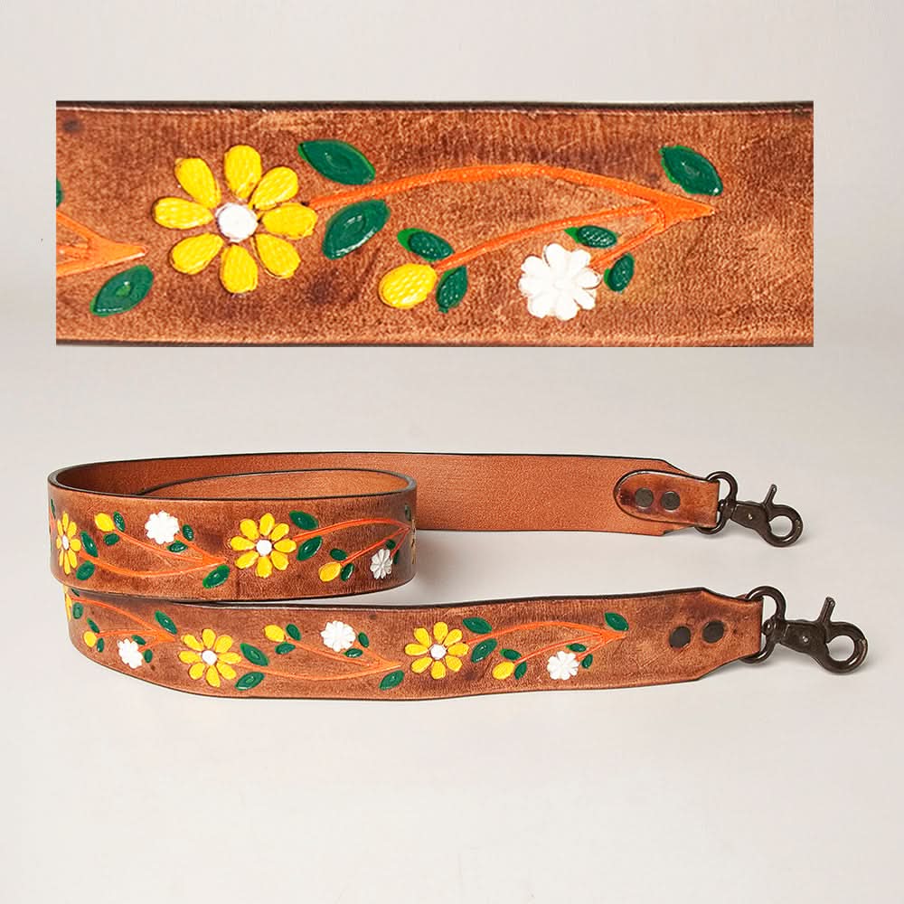 American Darling ADSTZ102 Hand Tooled Genuine Leather Crossbody Handle Strap For Bags