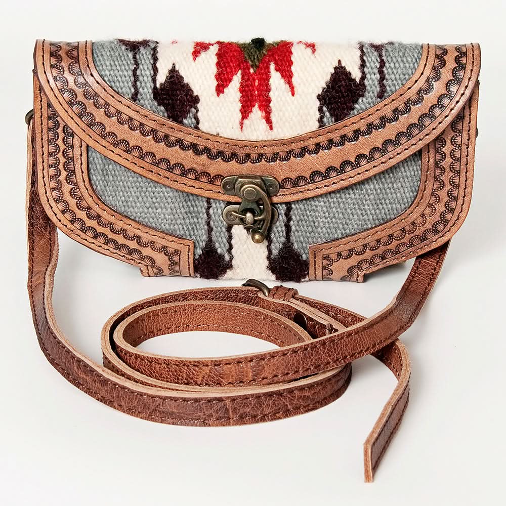 ADBG829E American Darling Hand Tooled Saddle Blanket Genuine Leather Women Bag Western Handbag Purse
