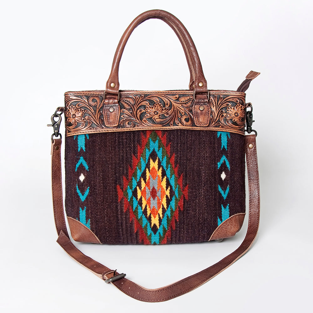 American Darling ADBG835A Tote Hand Tooled Saddle Blanket Genuine Leather women bag western handbag purse