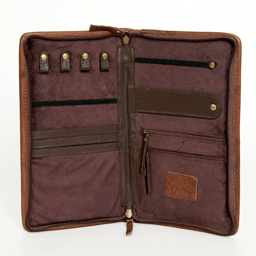 American Darling Jewelry Case Hand Tooled Hair On Genuine Leather women bag western handbag purse