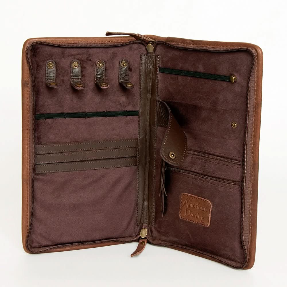 American Darling Jewelry Case Hand Tooled Hair On Genuine Leather women bag western handbag purse