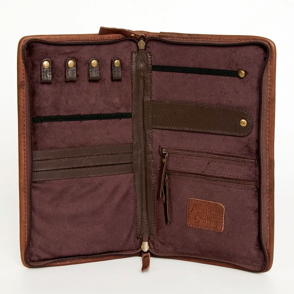 American Darling Jewelry Case Hand Tooled Hair On Genuine Leather women bag western handbag purse