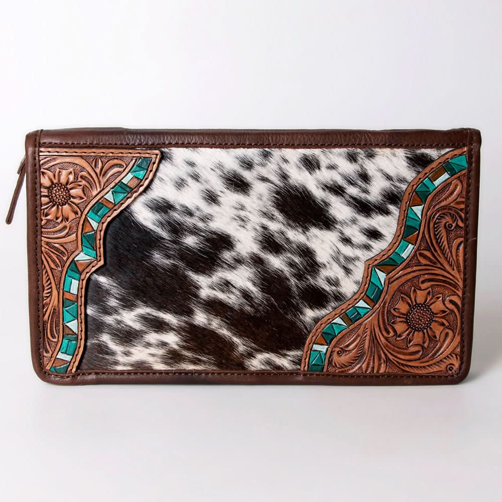 American Darling Jewelry Case Hand Tooled Hair On Genuine Leather women bag western handbag purse