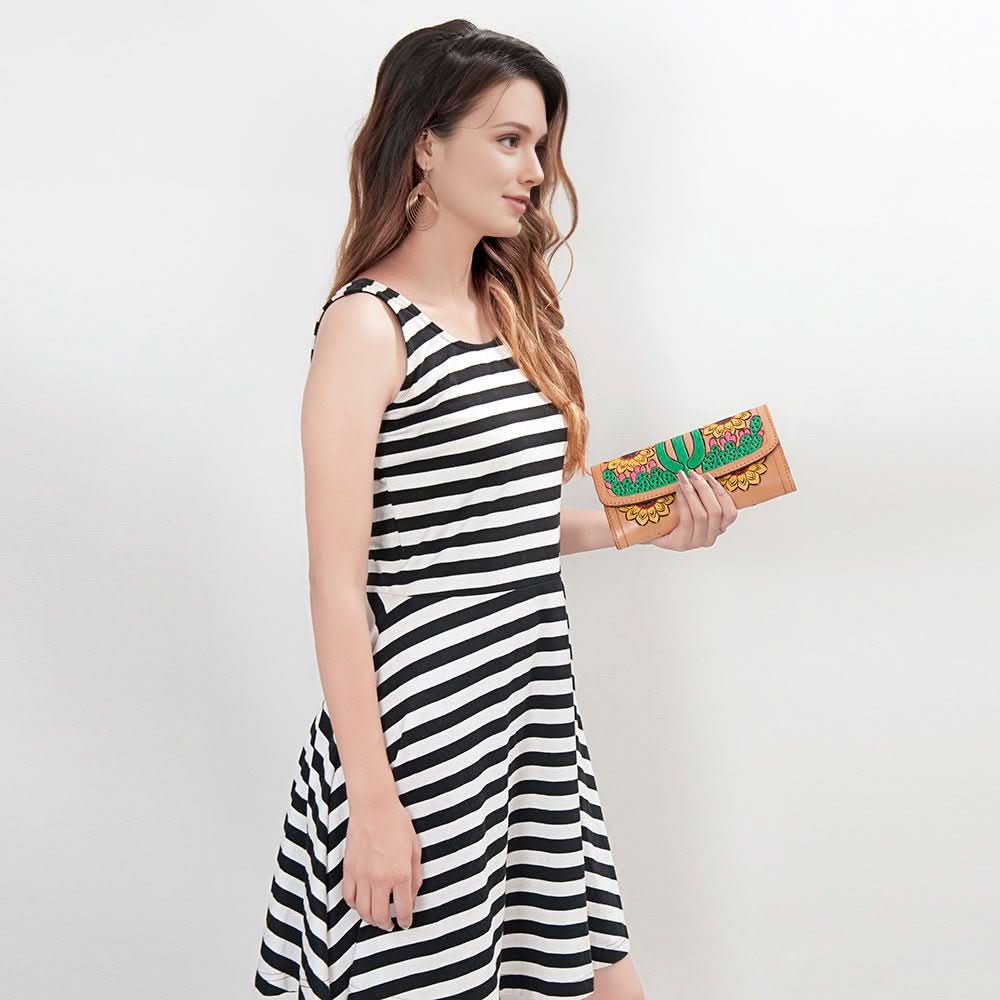 American Darling Wallet Hand Tooled Genuine Leather women bag western handbag purse