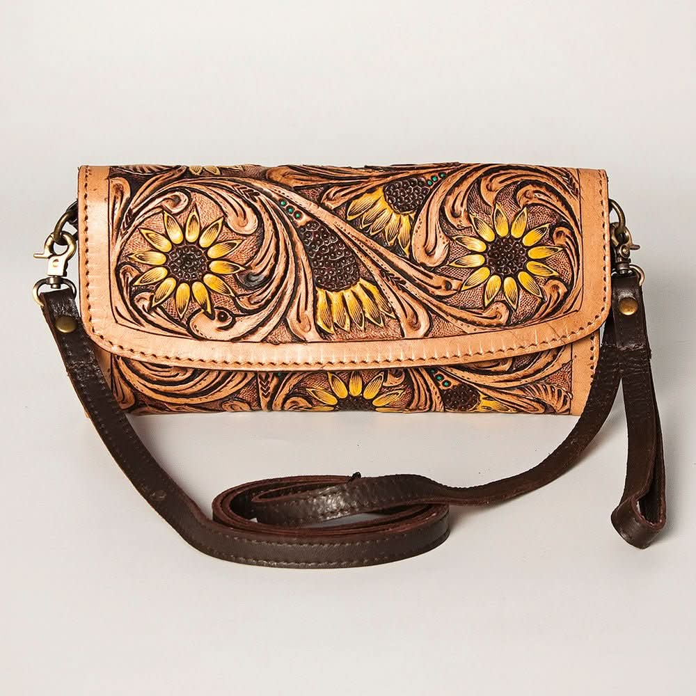 American Darling Wallet Hand Tooled Genuine Leather women bag western handbag purse