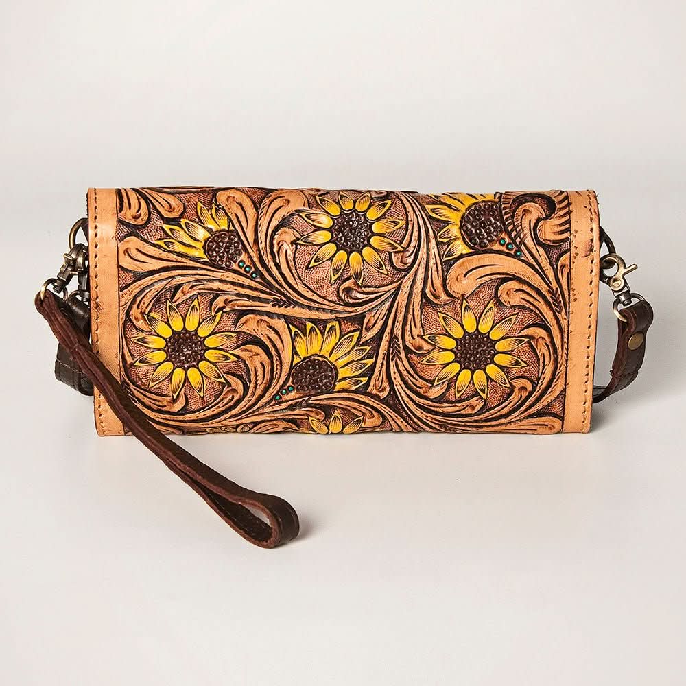 American Darling Wallet Hand Tooled Genuine Leather women bag western handbag purse