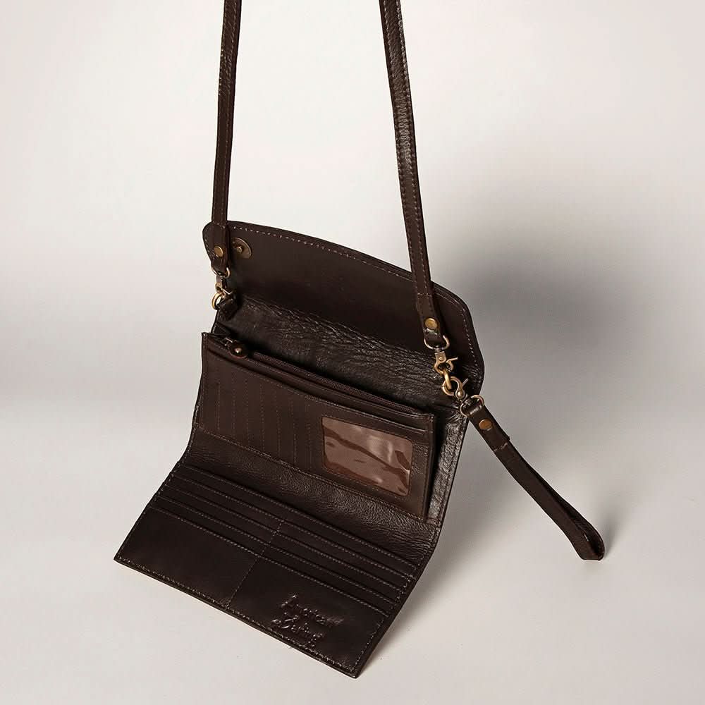 American Darling Wallet Hand Tooled Genuine Leather women bag western handbag purse