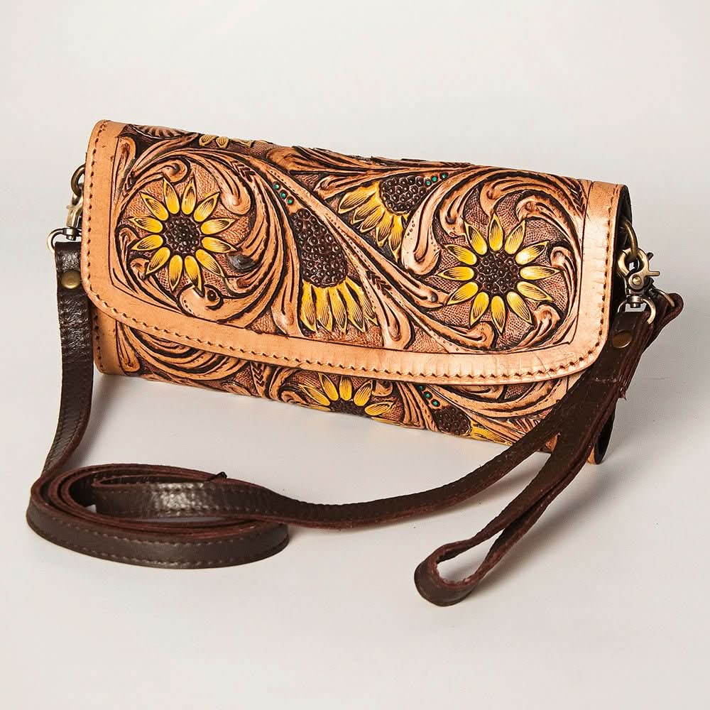 American Darling Wallet Hand Tooled Genuine Leather women bag western handbag purse