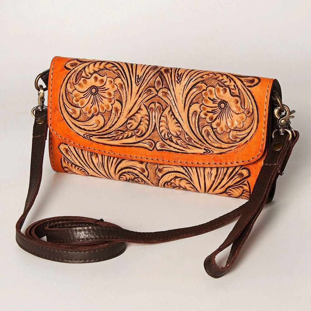 American Darling Wallet Hand Tooled Genuine Leather women bag western handbag purse