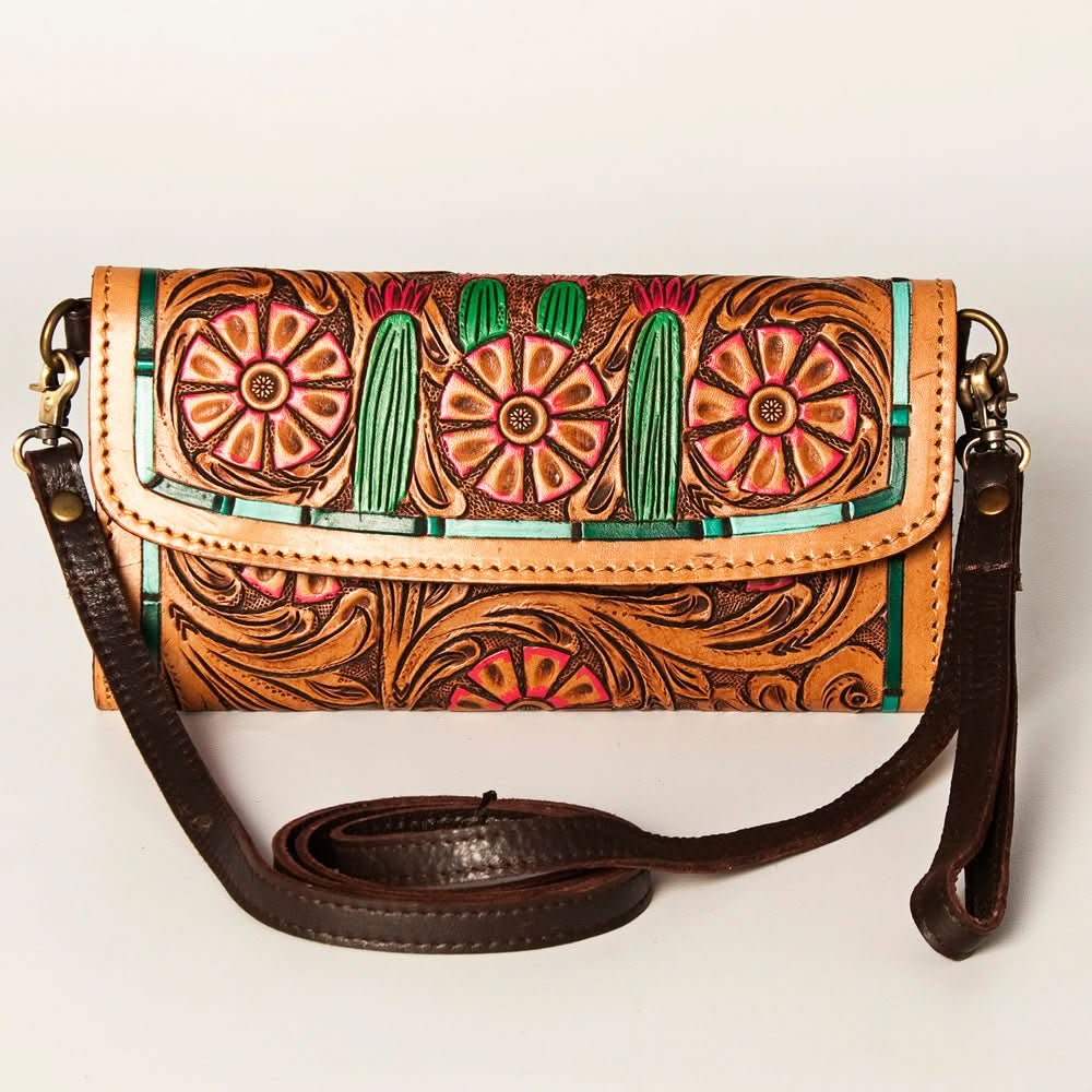 American Darling Wallet Hand Tooled Genuine Leather women bag western handbag purse