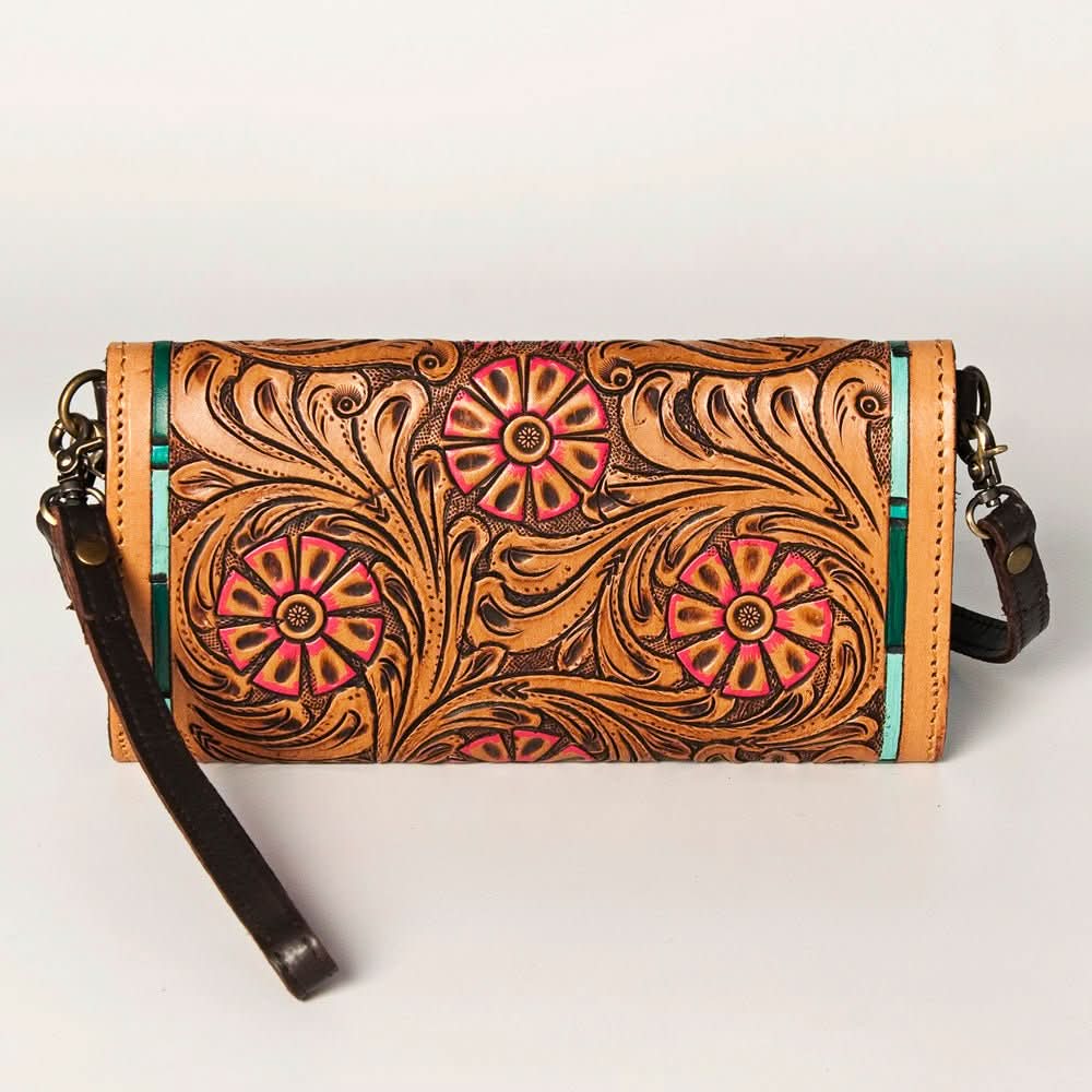 American Darling Wallet Hand Tooled Genuine Leather women bag western handbag purse