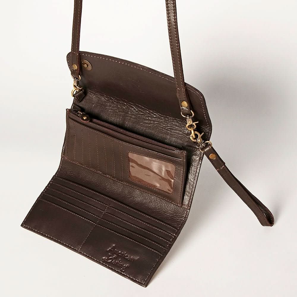 American Darling Wallet Hand Tooled Genuine Leather women bag western handbag purse