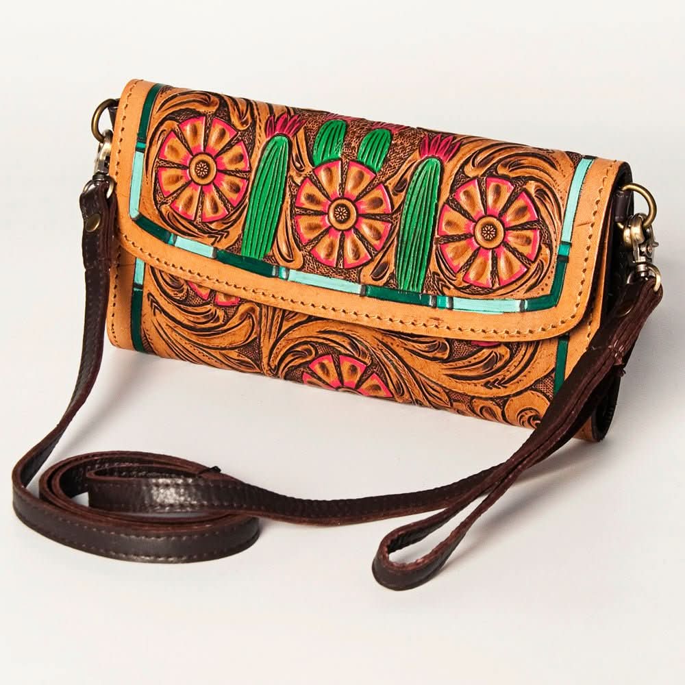 American Darling Wallet Hand Tooled Genuine Leather women bag western handbag purse