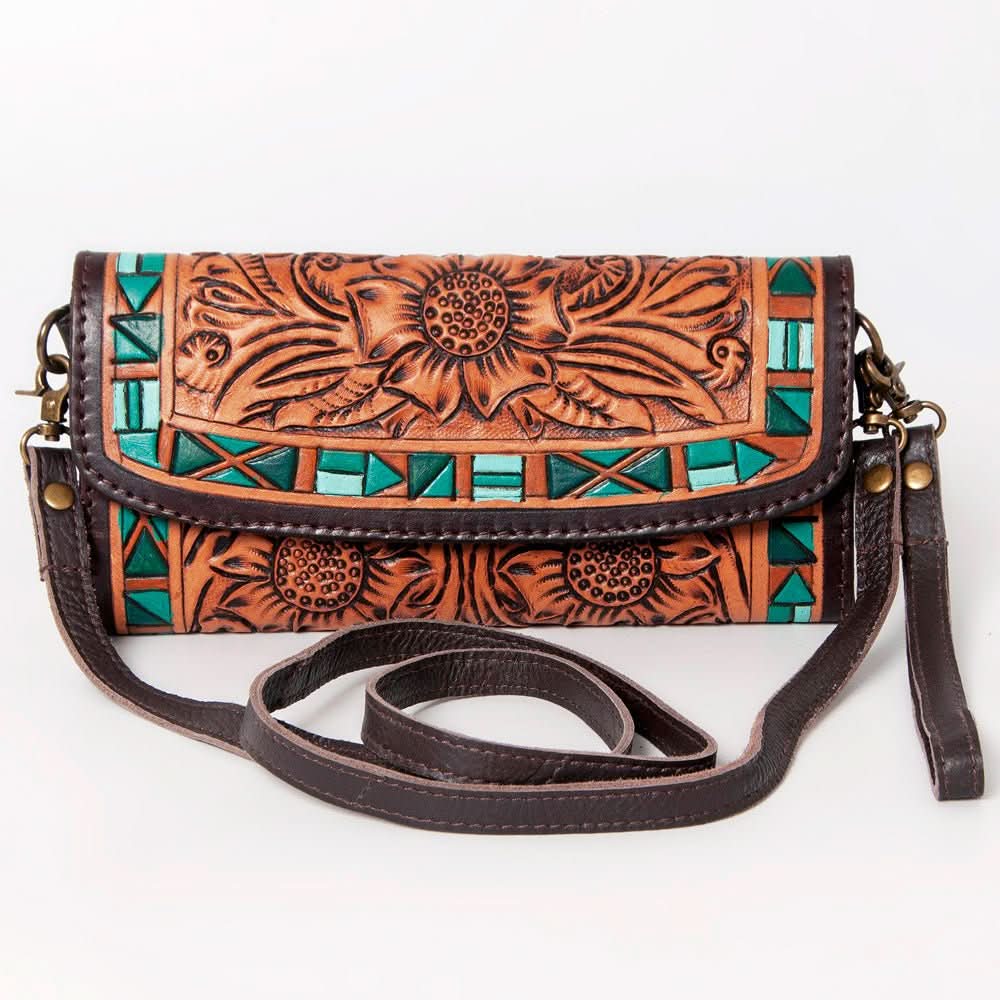 American Darling Wallet Hand Tooled Genuine Leather women bag western handbag purse