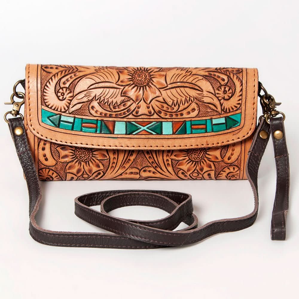 American Darling Wallet Hand Tooled Genuine Leather women bag western handbag purse