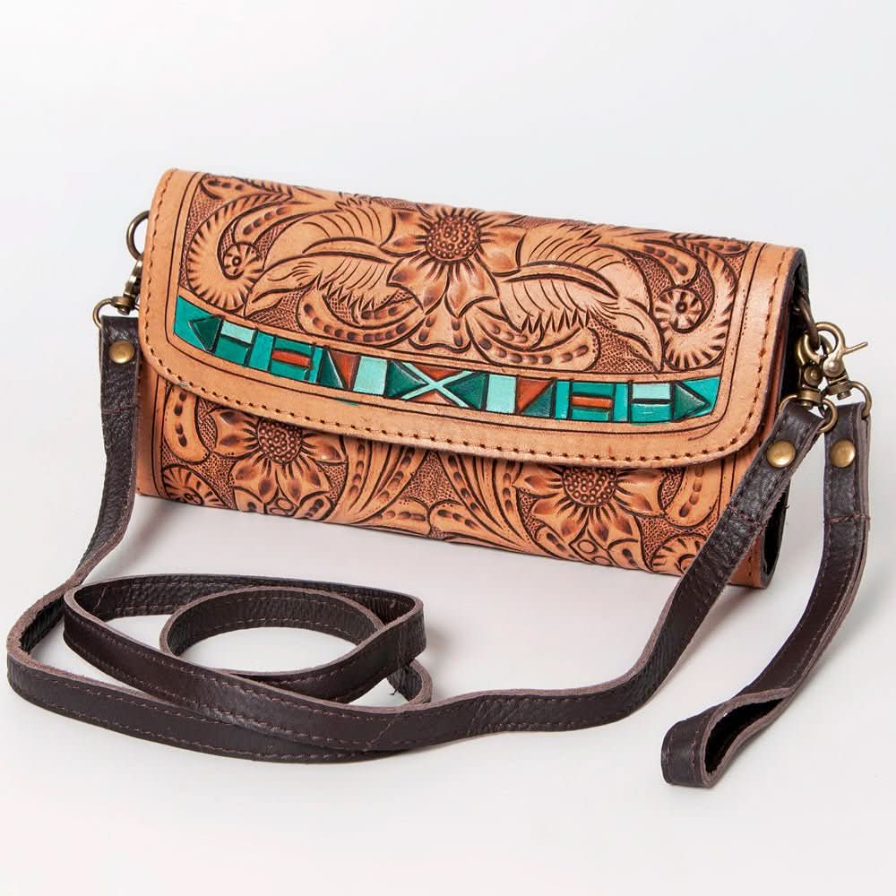 American Darling Wallet Hand Tooled Genuine Leather women bag western handbag purse