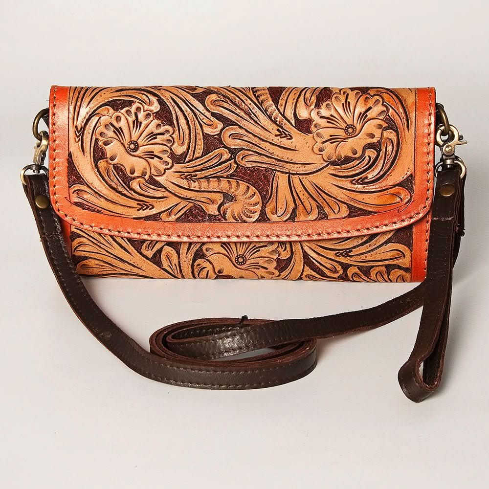 American Darling Wallet Hand Tooled Genuine Leather women bag western handbag purse