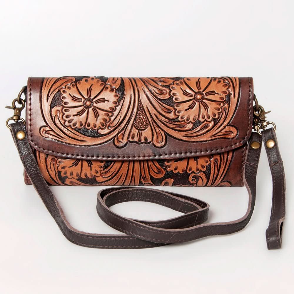 American Darling Wallet Hand Tooled Genuine Leather women bag western handbag purse