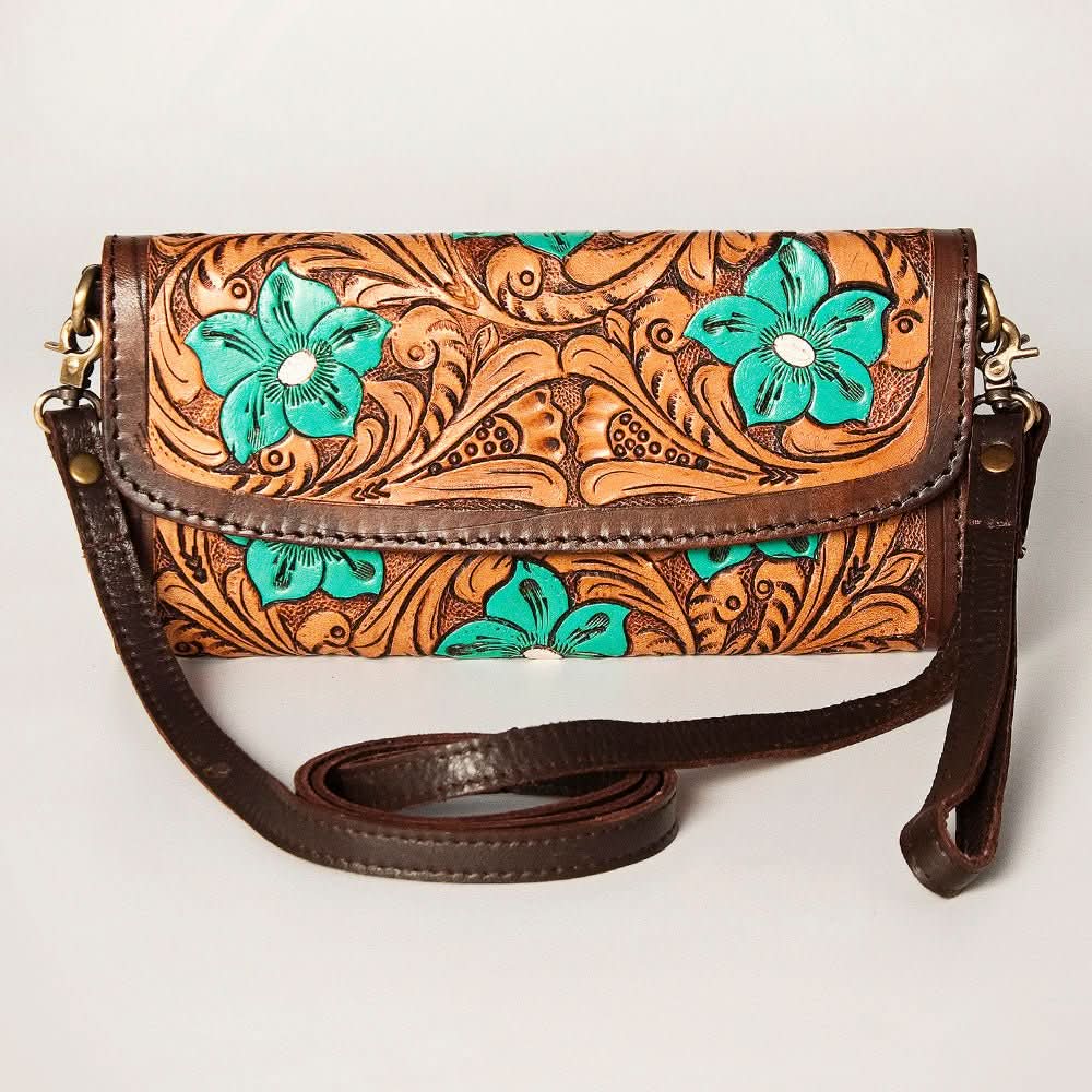 American Darling Wallet Hand Tooled Genuine Leather women bag western handbag purse