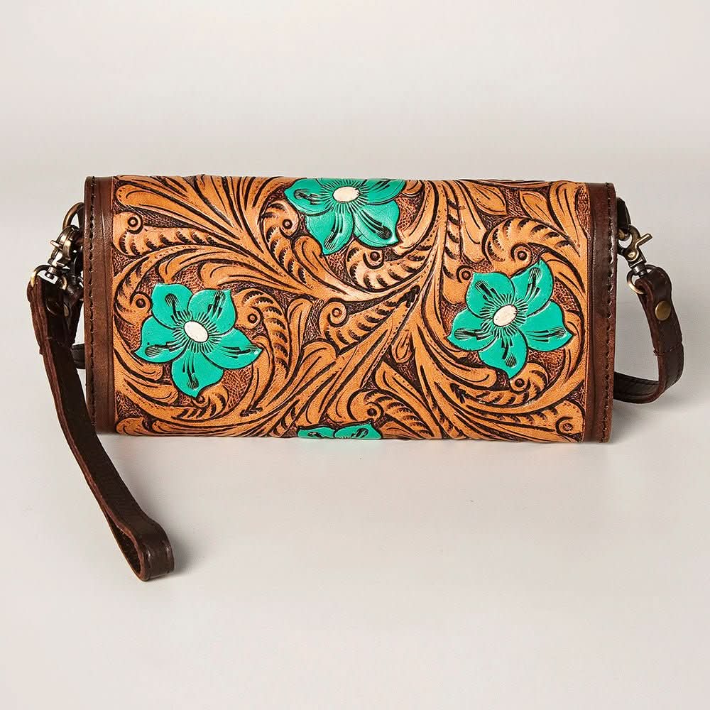 American Darling Wallet Hand Tooled Genuine Leather women bag western handbag purse