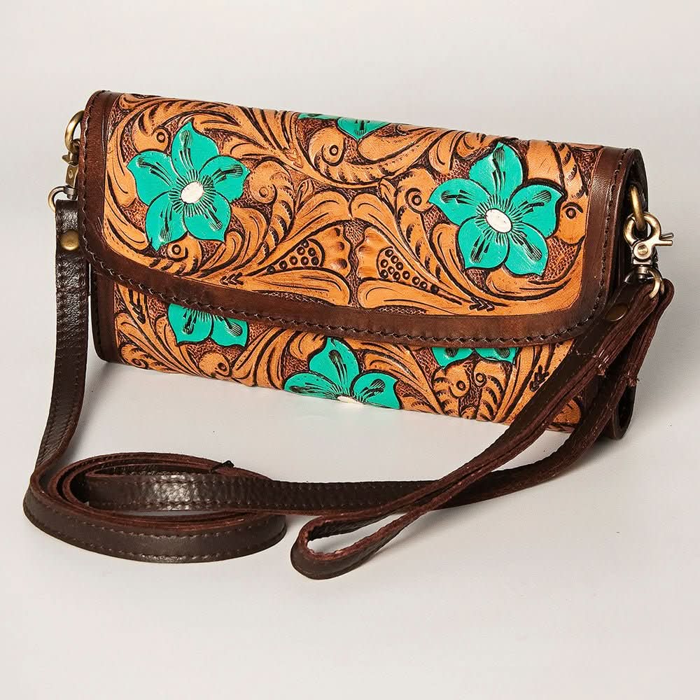 American Darling Wallet Hand Tooled Genuine Leather women bag western handbag purse