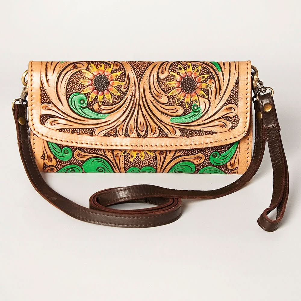 American Darling Wallet Hand Tooled Genuine Leather women bag western handbag purse
