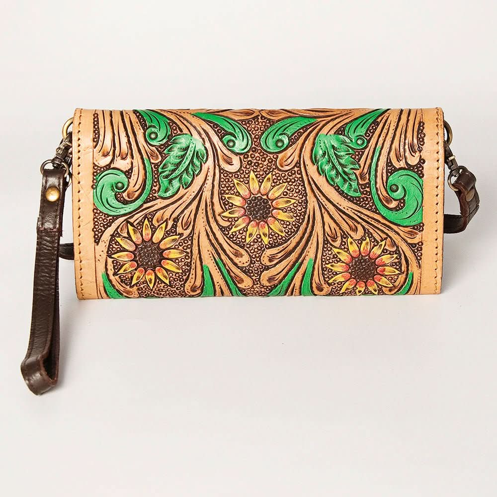 American Darling Wallet Hand Tooled Genuine Leather women bag western handbag purse
